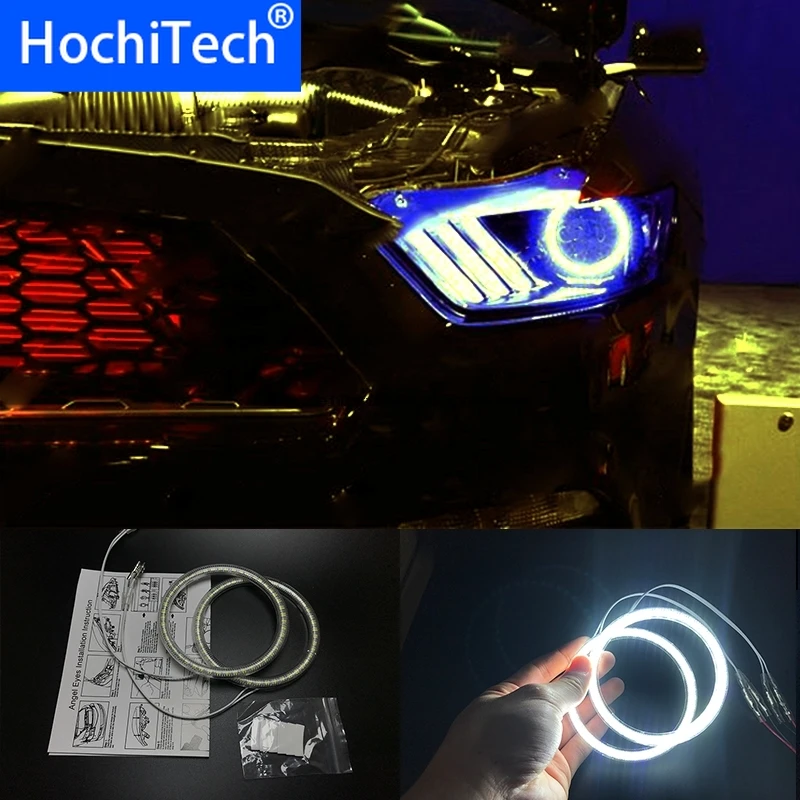HochiTech для Ford Mustang ультра яркий SMD белый светодиодный ангельские глазки 2600LM 12V halo Кольцо Комплект дневного света DRL