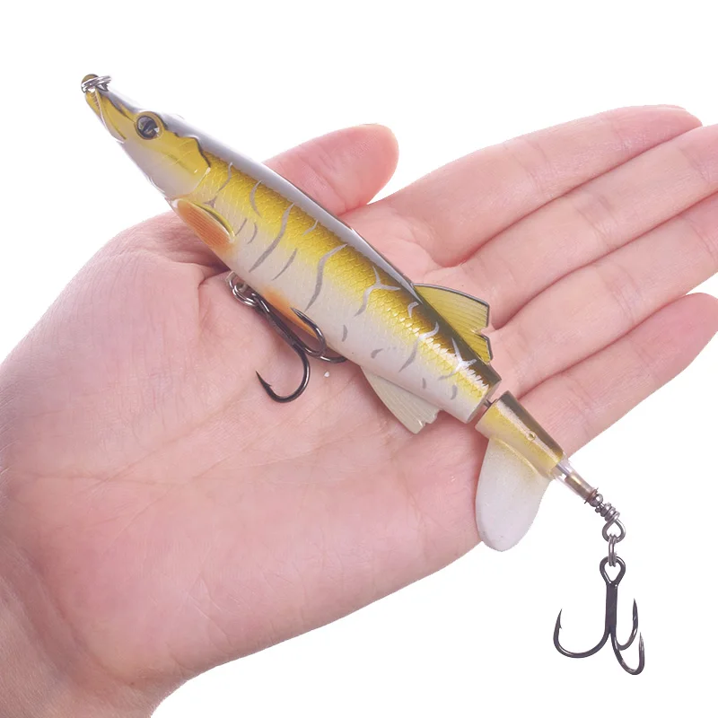 D 1 шт. Whopper Plopper рыболовные приманки 130 мм 16 г Topwater твердая приманка с тройным крючком вращающийся хвост воблеры для рыболовные снасти для ловли щуки - Цвет: D