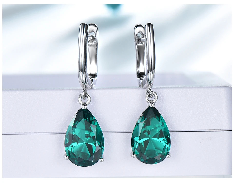 UMCHO &nbsp;&nbsp;Emerald 925 sterling silver earring for women EUJ094E-1-pc (5)