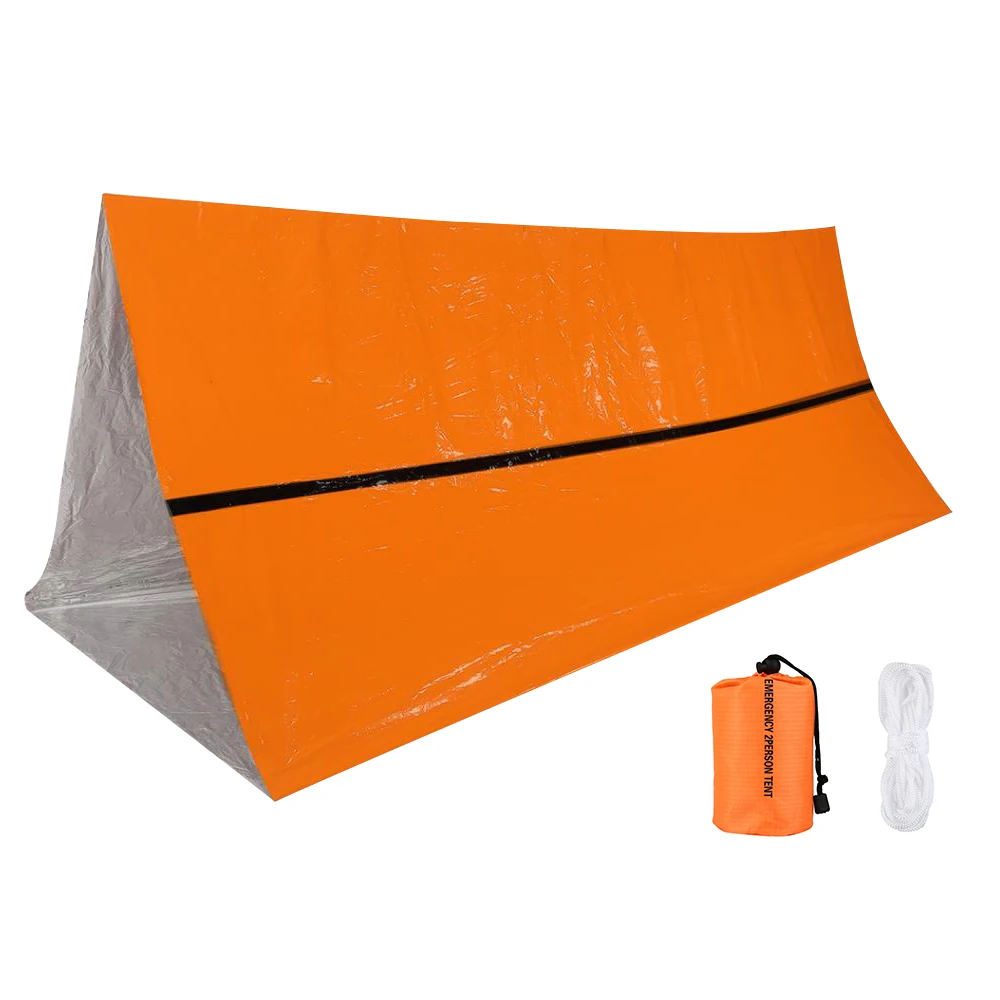 

Emergency Camping Shelter Tent Waterproof Folding Orange Tent Outdoor Camping Hiking Fishing Hunting Tent Camping Roof