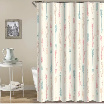 

Japanese fresh flower pattern printing bathroom shower curtain bathroom partition curtain comes with hooks multiple sizes