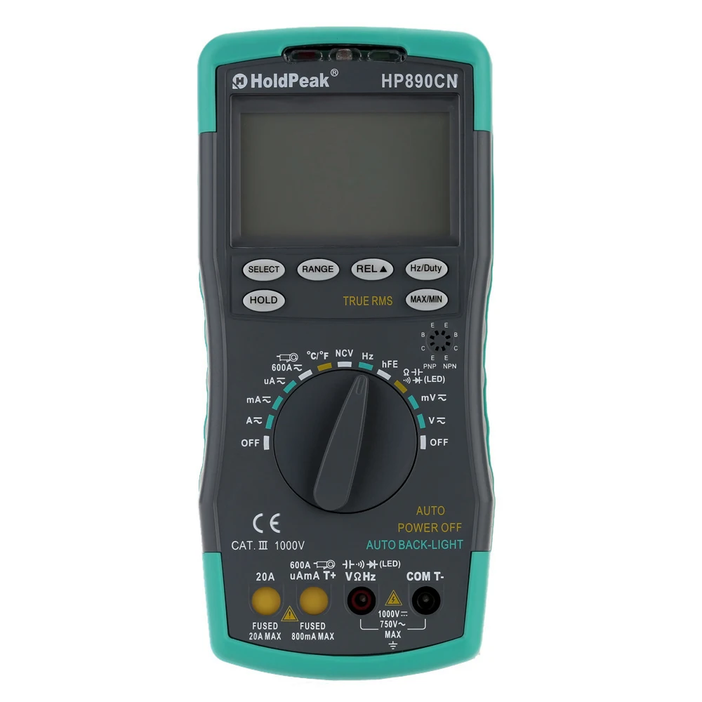 Стабильный цифровой мультиметр с ЖК дисплеем HoldPeak HP890CN максимальное напряжение