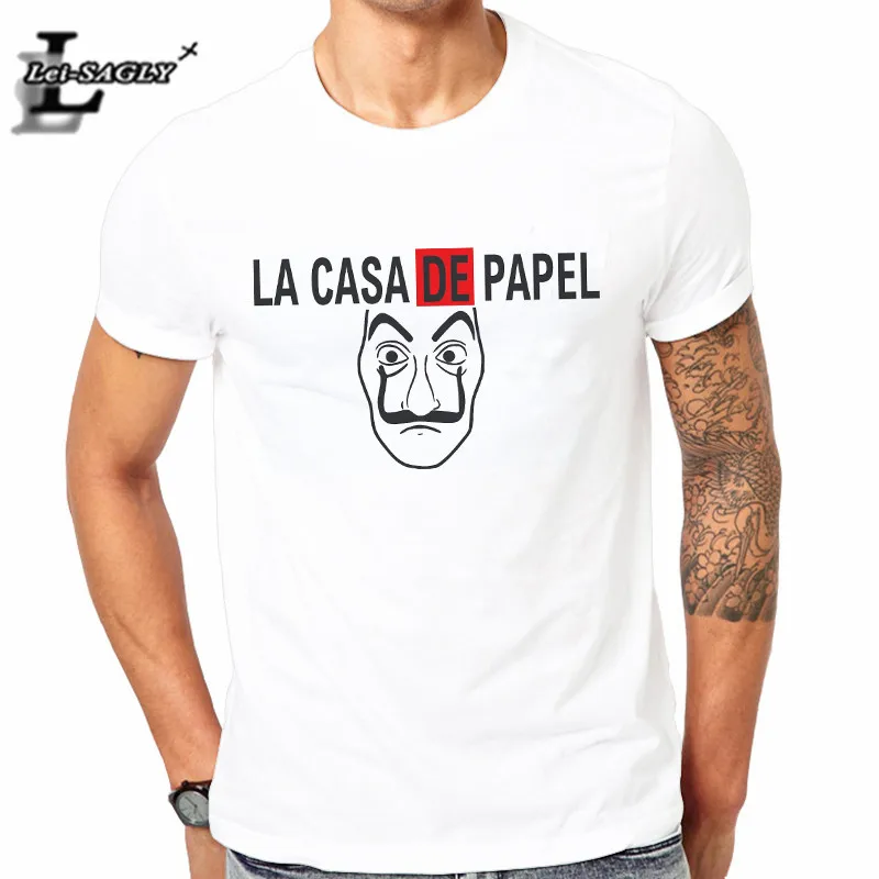 

Lei-SAGLY La Casa De Papel Tshirt Money Heist Tees TV Series T Shirt Men Harajuku Short Sleeve House of Paper Funny T-Shirt