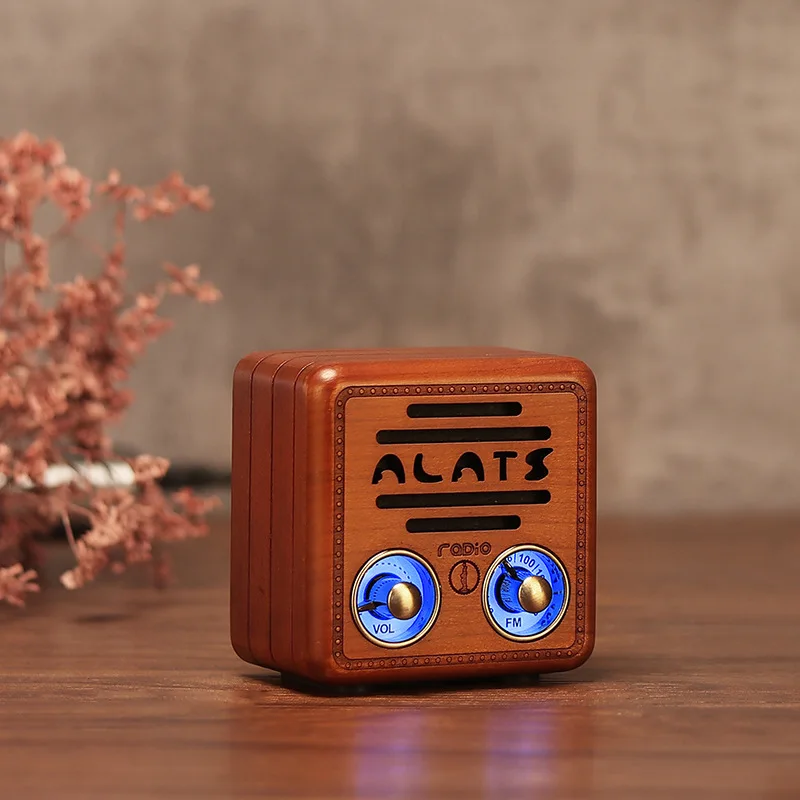 Ретро Bluetooth динамик мини модный громкий ручной работы портативный fm радио AUX