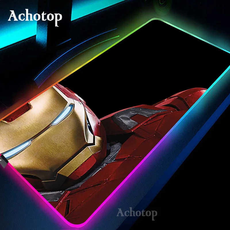 Ironmans коврик для мыши со светодиодный светильник кой RGB клавиатура настольный с