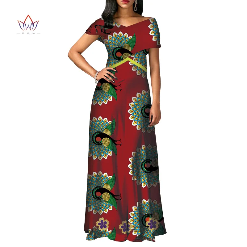 fashion African Dresses for Women Dashiki short sleeve Africa clothing Plus Size Patchwork Party Dresses for Women WY3924 - Цвет: 12