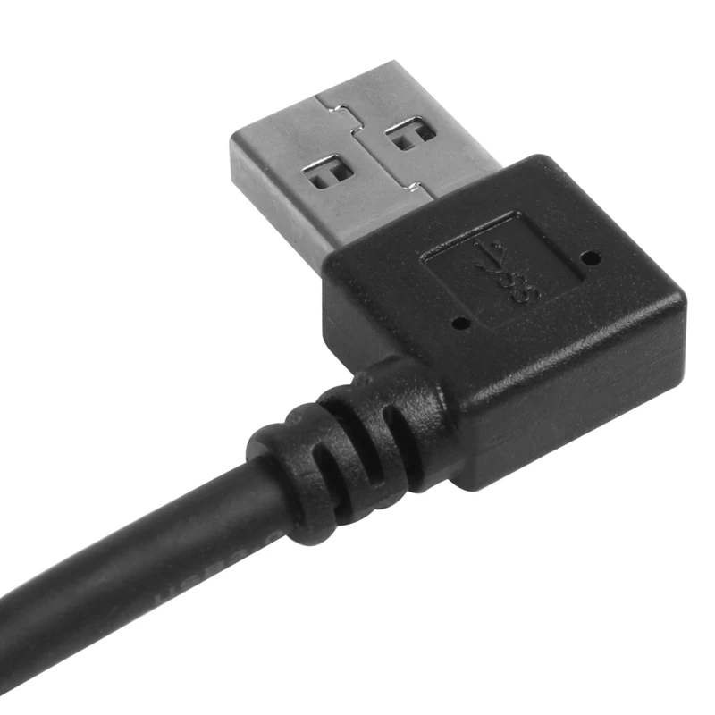 Черный правый угол USB 3,0 тип A папа к Micro B папа Кабельный соединитель Адаптер
