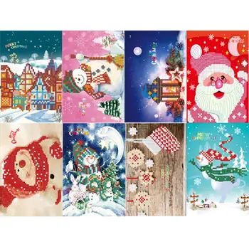 

5D DIY Christmas Cards Diamond Painting Greeting Cards Handmade Birthday Christmas Cards Kids Gifts Xmas Party Home Decoration