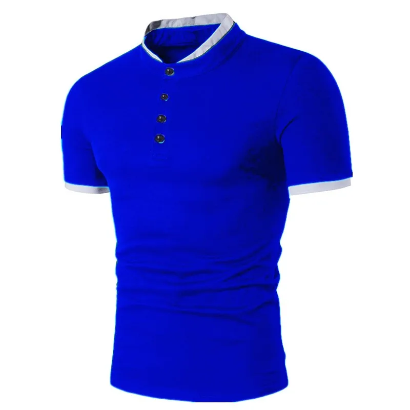 ZOGAA, летняя мужская Повседневная рубашка поло, мужская хлопковая Однотонная рубашка поло с коротким рукавом, мужская приталенная деловая рубашка поло, мужская одежда
