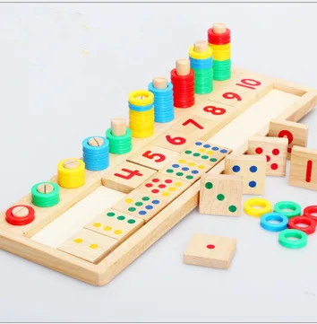 

With Numbers Corresponding Board Preschool Education Toy Color with Numbers Cognitive Calculation Frame Wooden Toys Educational