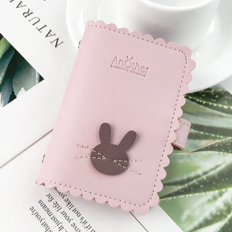 

NI WEI ER Brand 24 Bits Function Women Card Holder Fashion Hasp Clutch Cute Rabbit Business Bank ID Cards Bag Small Wallet 2019