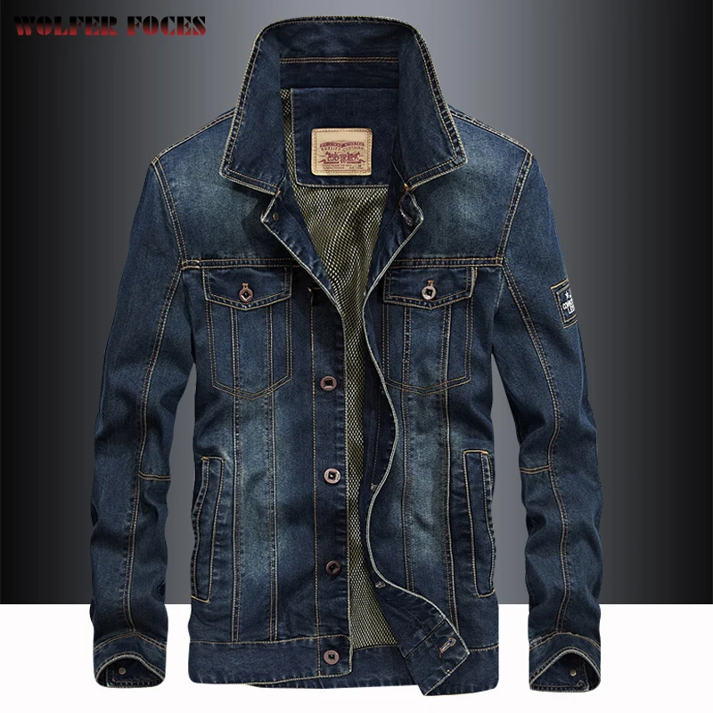 Bigsize Bomber Denim Jackets Autumn Luxury Fashionable Coat Outdoor Military Tactical Jacket Casual Custom Cardigan Jackets Coat