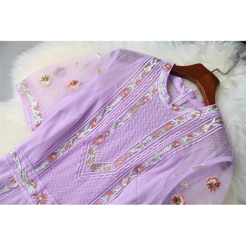 Voa 22mm Pattern Jacquard Silk Stitching Long