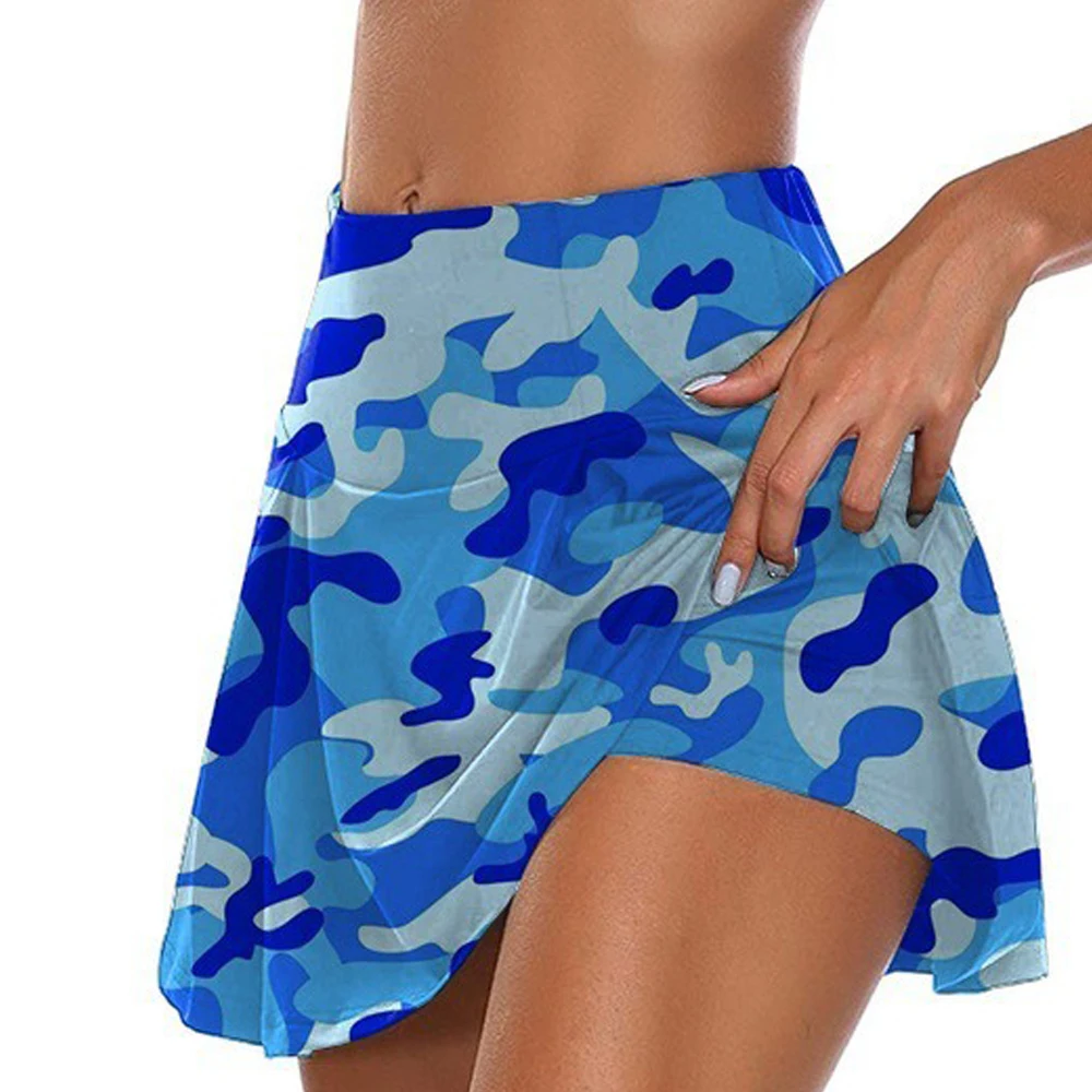 Azul Camuflaje - Mini Falda modelo tenis