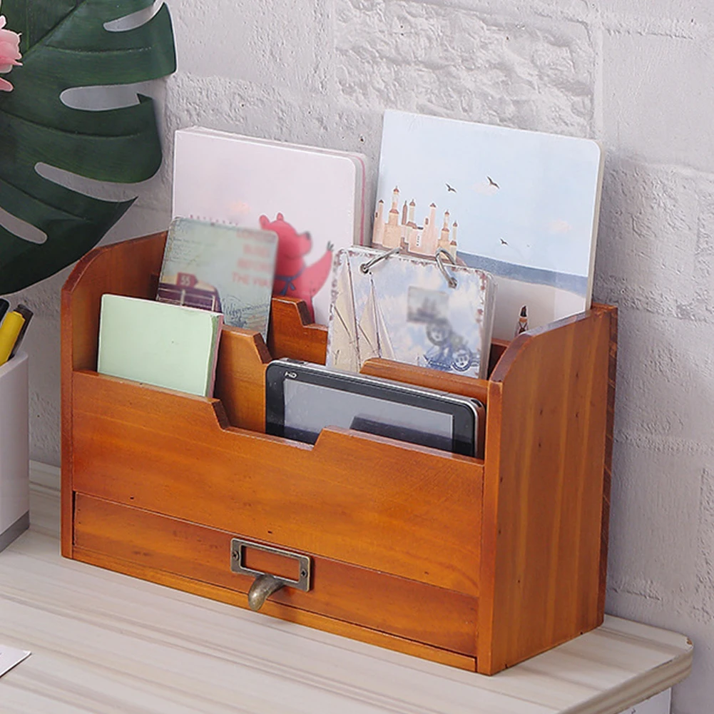

Paper Wall Mounted Office Home Document Letter Rack Vintage Card Wooden Grid Post Mail Storage Holder File Desktop
