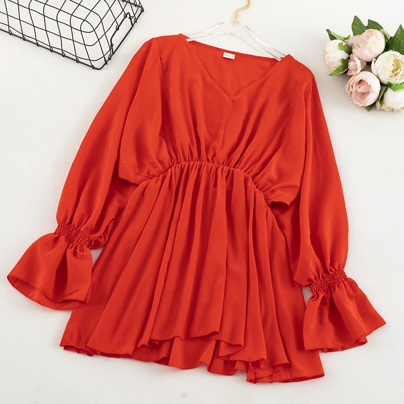 summer top Шифоновая Блузка, летучая мышь, кимоно, Пеплум, летний топ, белая рубашка, Женские топы и блузки, Blusas Mujer De Moda,, уличная одежда в Корейском стиле - Цвет: summer top