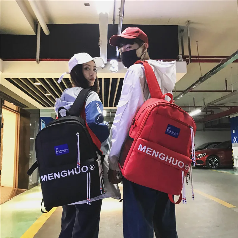 

Japanese-style Simple Solid Color Couples School Bag Men's Fashion Street Junior High School High School College Student Backpac