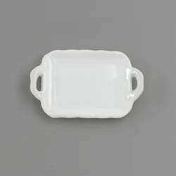 1Pcs 1/12 Dollhouse Miniature Accessories Mini Ceramic Food Tray Simulation Plate Model Toys for Doll House Decoration