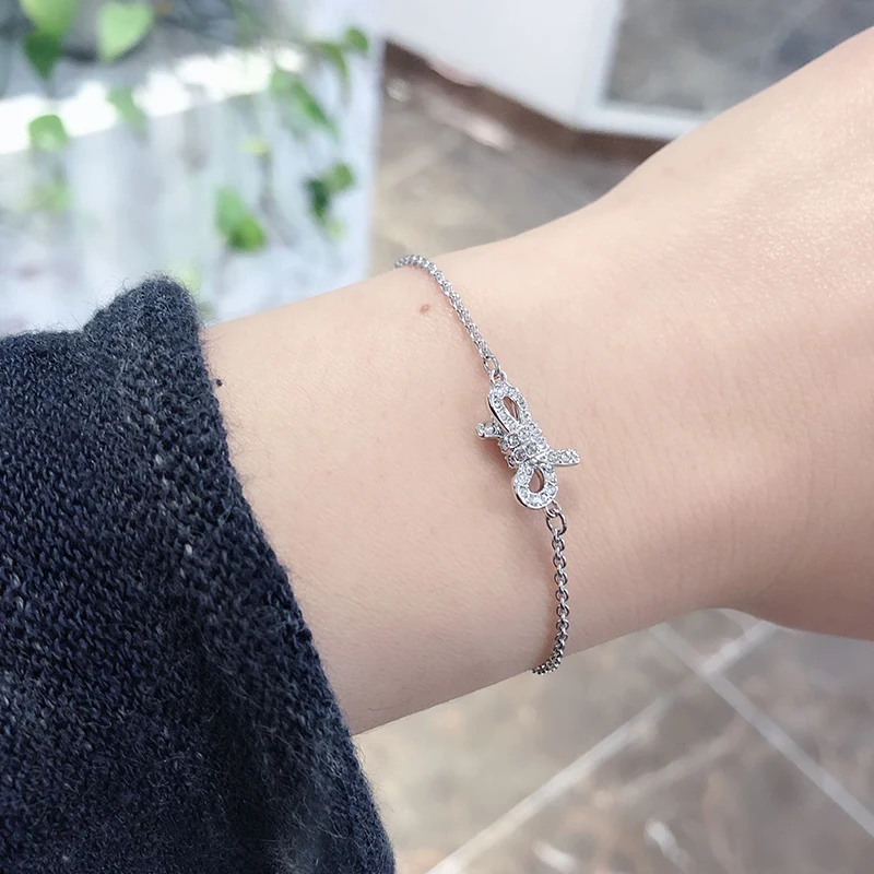 RLLEN,, 1:1, новинка, SWA, пожизненный, галстук-бабочка, романтичный, женский, модный, регулируемый, женский браслет, 5469983, ювелирное изделие для женщин