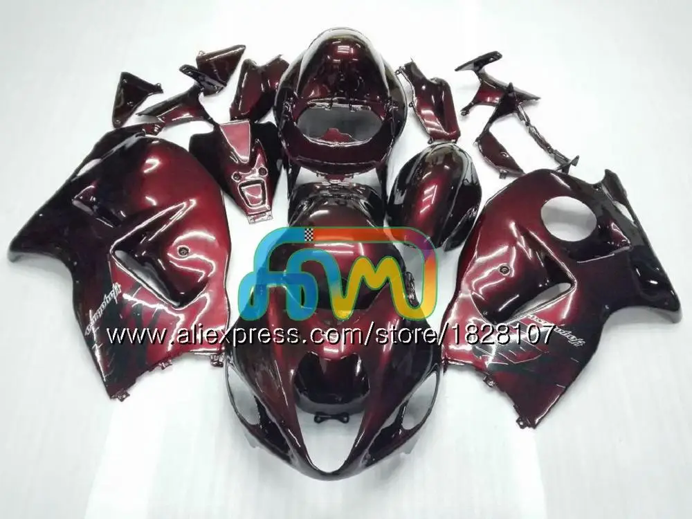 GSXR-1300 For SUZUKI Hayabusa GSXR1300 96 02 03 04 05 06 07 49BS.73 GSXR 1300 2002 2003 2004 2005 2006 2007 Green flames Fairing - Цвет: No. 10 Wine red