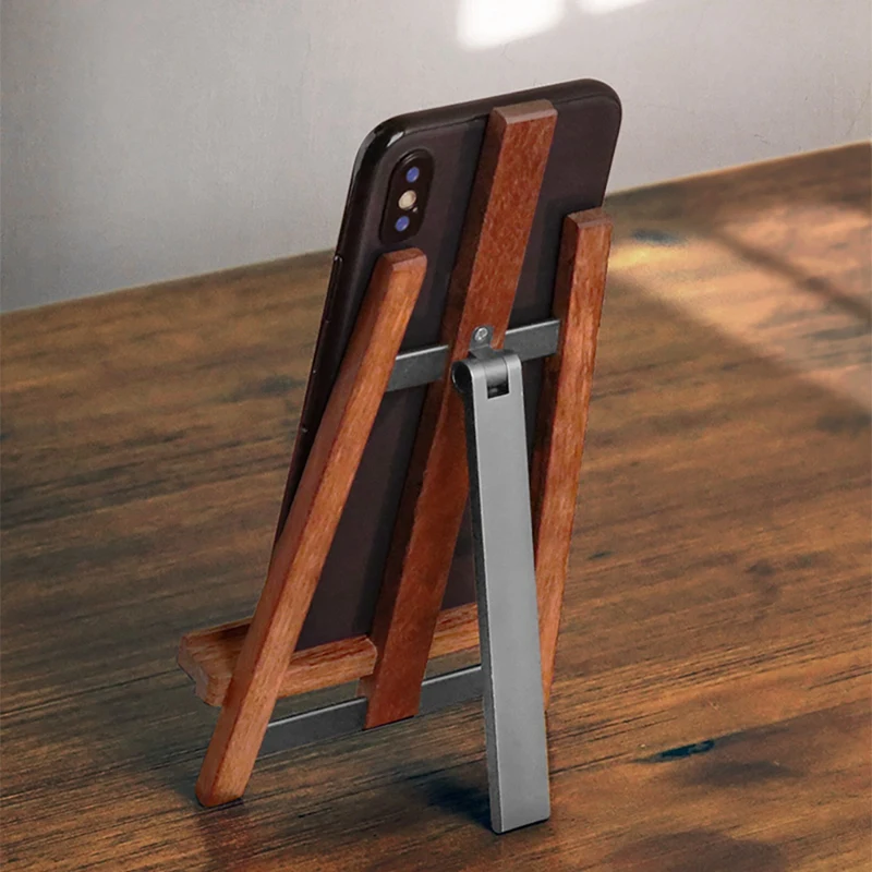 

2020 Wooden Mobile Phone Holder for Iphone IPAD Tablet Rotation Universal Artboard Shape Stand for All Mobile Phone