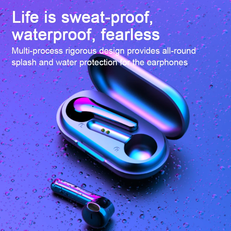 2020 The New Model Y18 Bluetooth Earphone Dual ear Tws Cross Border Wireless 5 0 Motion in ear Light Display With Hifi PC Phone