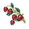 Wuli&baby Red Enamel Strawberry Brooches For Women Red  Strawberry Bouquet Flower Weddings Party Office Casual Brooch Pins Gifts ► Photo 3/5