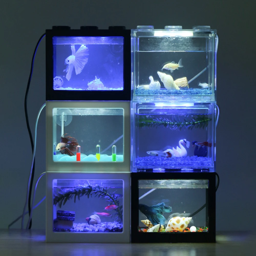 Betta fish боевые цилиндр Rumble рыбы газовый баллон мини аквариум строительный блок садок для рыбы