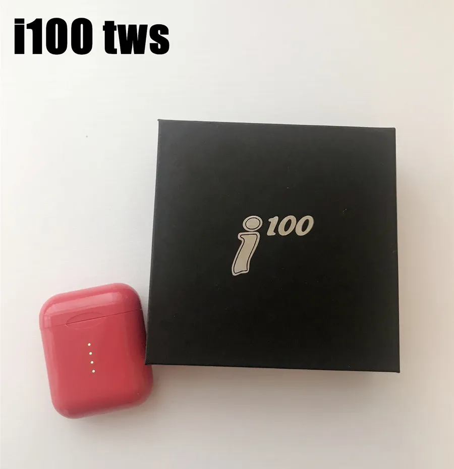 i100red Новые i100 TWS беспроводные bluetooth-наушники 6D Touch Contro спортивные наушники как i10 i20 i30 i60 i100TWS для apple xiaomi huawei - Цвет: i100red