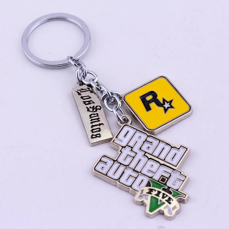 Горячая Распродажа игры PS4 GTA V большой брелок Theft Auto 5 Xbox ПК с эмблемой Rockstar для