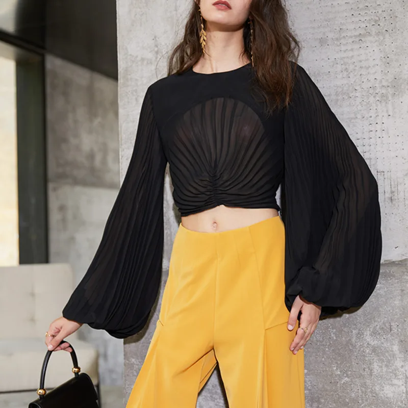 DEAT 2020 Spring Summer New Fashion Lantern Sleeve