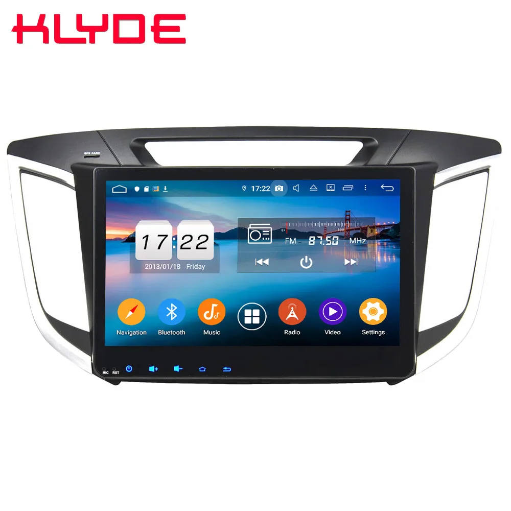 Klyde 10," ips Android 9,0 Восьмиядерный 4 Гб ОЗУ 64 Гб ПЗУ DSP BT автомобильный dvd-плеер Стерео gps ГЛОНАСС для hyundai Creta IX25