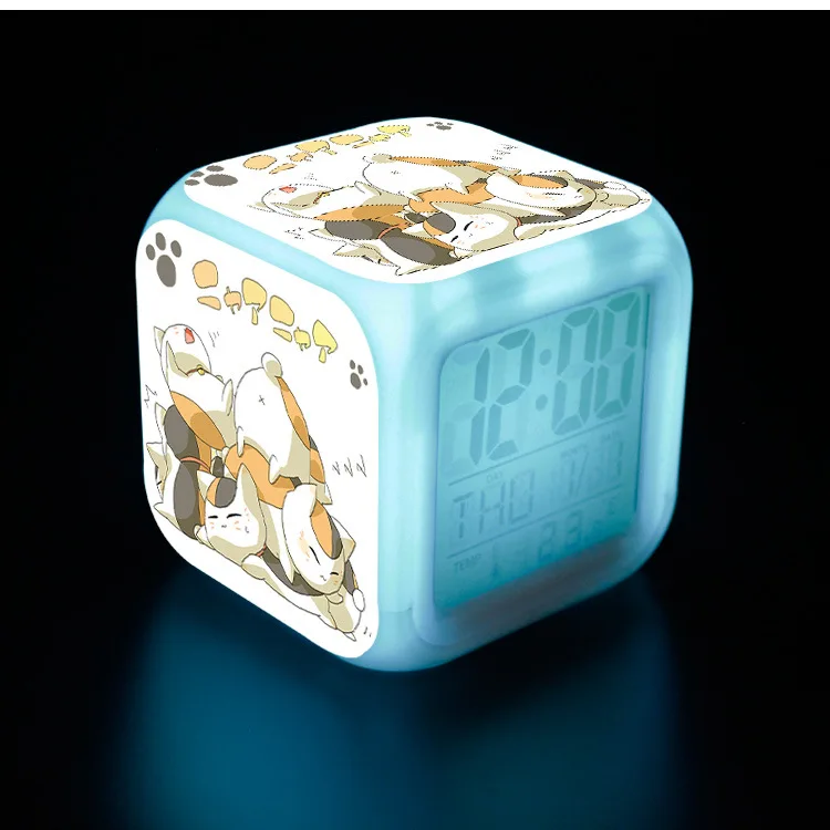 

Natsume Friends Account Colorful Alarm Clock Cat Teacher Anime Peripheral Electronic Creative Clock Birthday Gift Small Night La