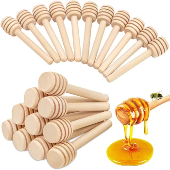 Multiple Sets Of Wooden Honey Dippers