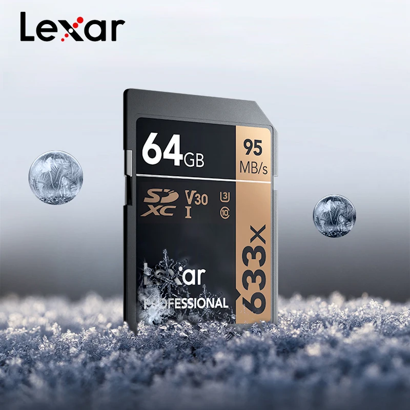Lexar 633x64 Гб U3 SDXC 128 ГБ 256 512 SD карта профессиональная памяти чтение до 95 ° для