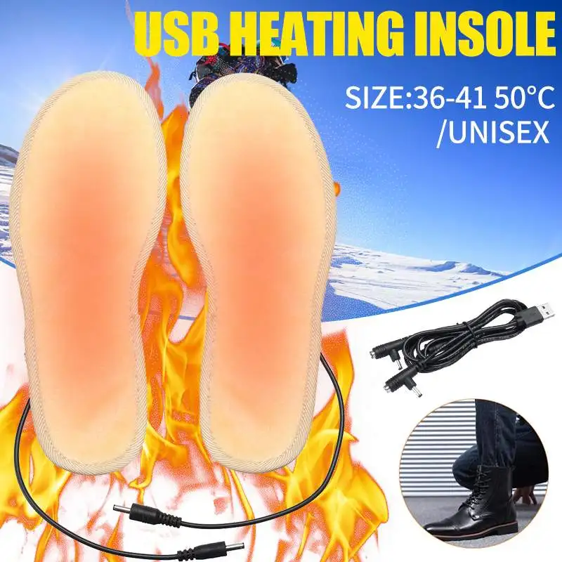 

Unisex USB Charging Electric Heated Insoles for Shoes Winter Warmer Foot Heating Insole Boots Rechargeable Heater Pads Soles
