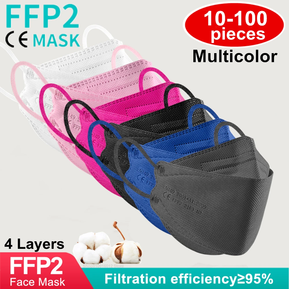 Mascarillas ffp2 protectoras de seguridad higiénicas, respirador ffp2reutilizable, fpp2, kn95
