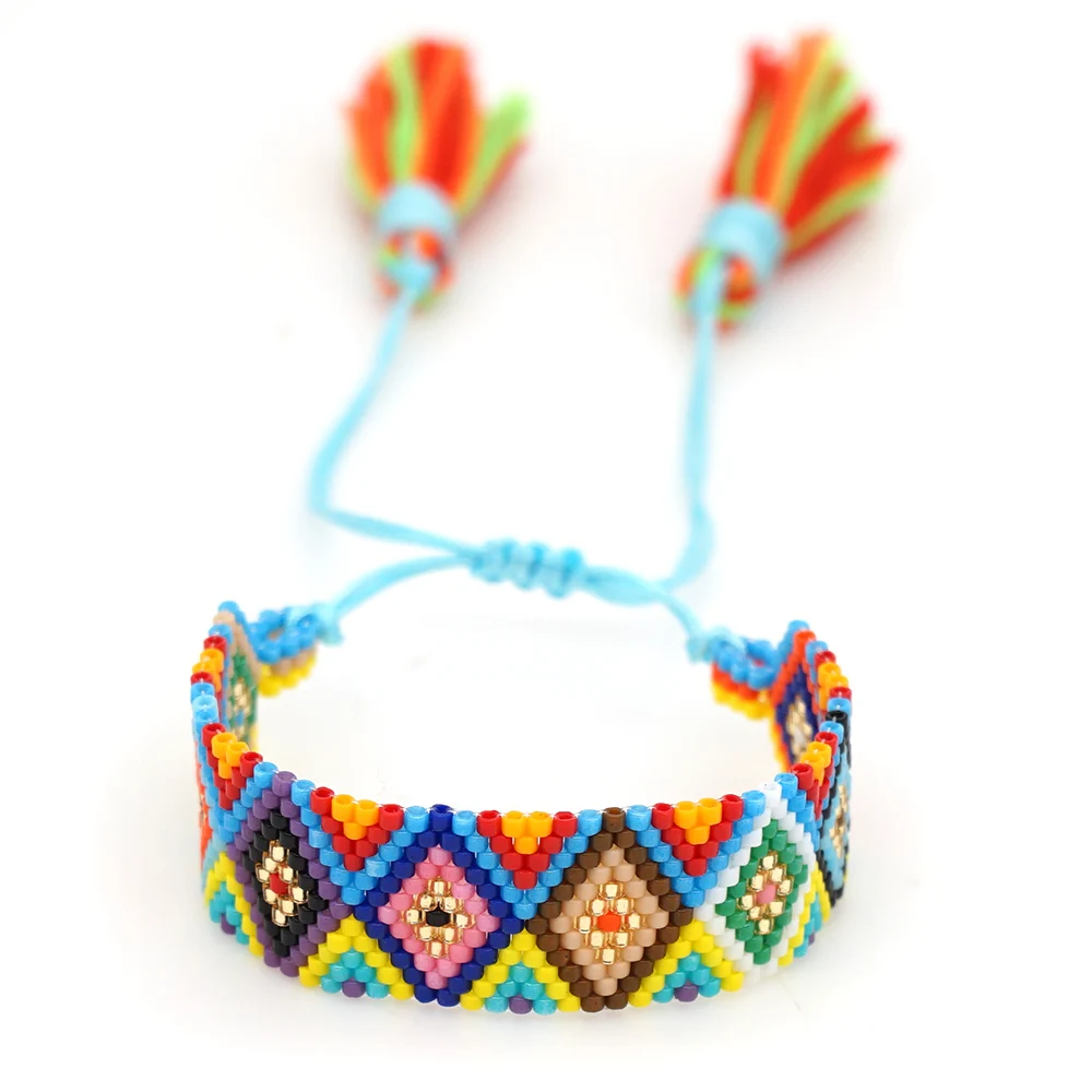 Go2boho MIYUKI сглаза браслет Радуга браслеты для женщин бохо шик ювелирные изделия Bileklik браслет дружбы Mujer Moda кисточкой