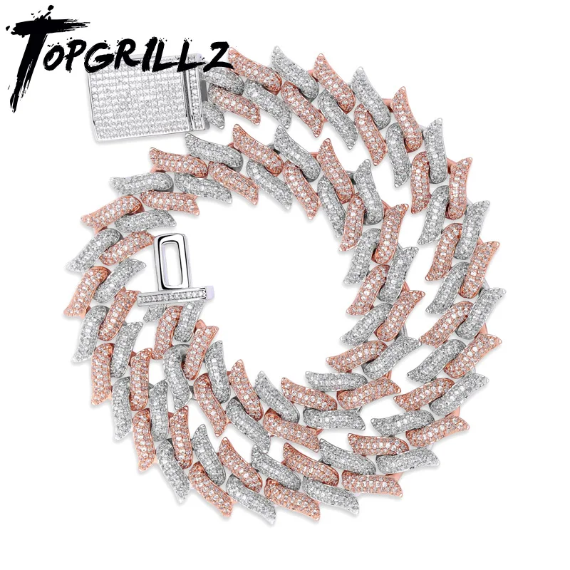 Большая кубинская цепочка TOPGRILLZ Майами с застежкой сверкающее ожерелье из