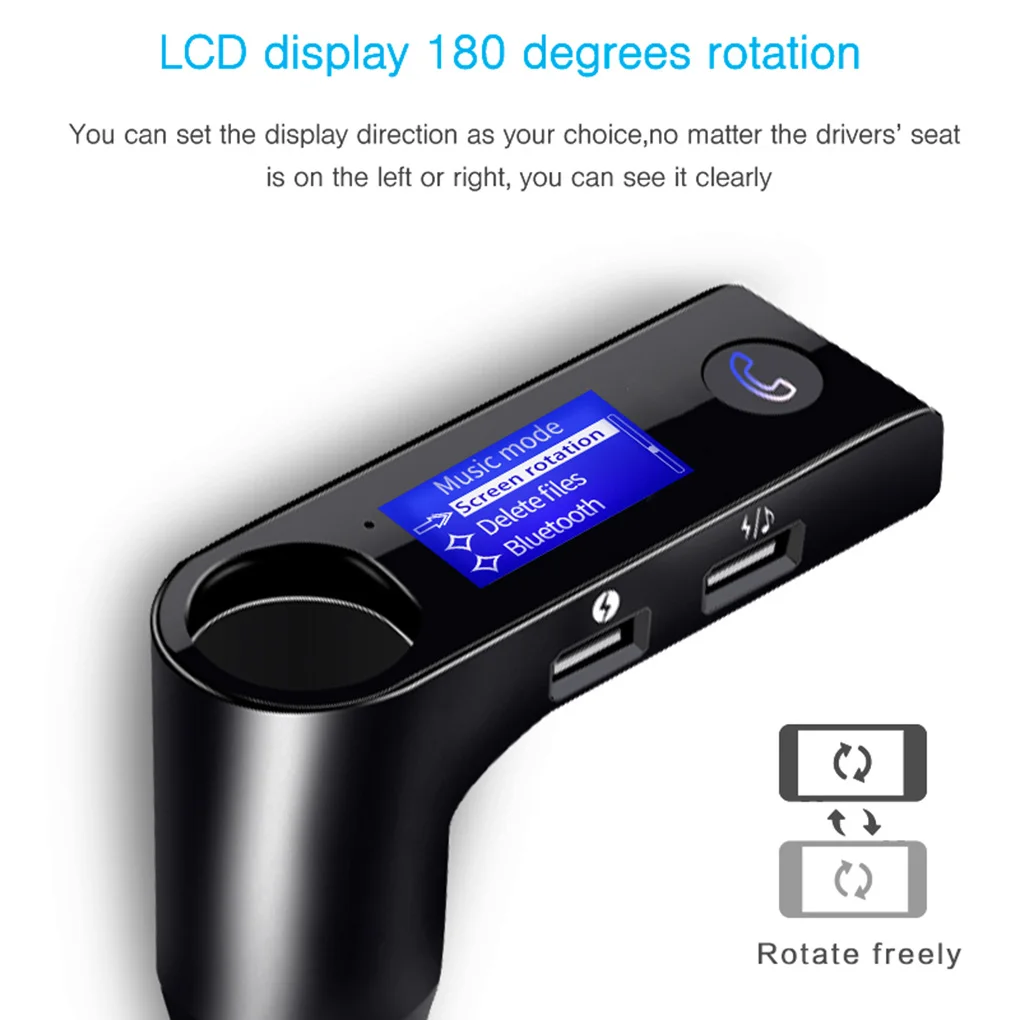 Автомобильный MP3 Bluetooth 4,1 плеер Handsfree FM передатчик Поддержка U диск телефон двойной USB зарядное устройство адаптер питания