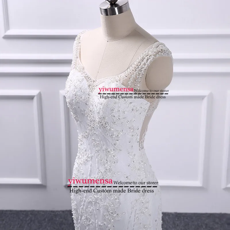 Yiwumensa Vestidos De Novia See Through Русалка торжественные платья 2017 Vestidos De Novia торжественное платье халат De mariée свадебные платья