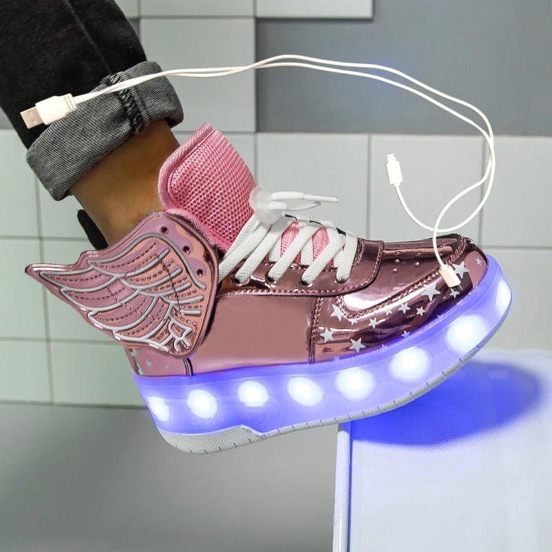 Zapatillas deportivas con ruedas y luces Led para niñas, con iluminación brillante, 2020|Zapatillas deportivas| - AliExpress