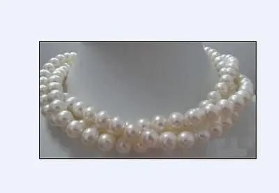 Miss charm Jew901 длинное 4" Элегантное 8-9 мм AA+ белое Жемчужное Ожерелье AKOYA AAA