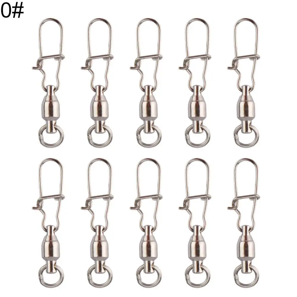 Stainless Steel with Snap Fishhook Lure Swivels Fishing Connector Pin Bearing Rolling Swivel Fishing Tackle 10Pcs,fishing swivels,fishing tools,fishing tool,fishing accessories,fishing tackle