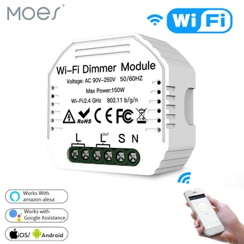 

DIY Smart WiFi Light LED Dimmer Switch Smart Life/Tuya APP Remote Control 1/2 Way Switch,Works with Alexa Echo Google Home