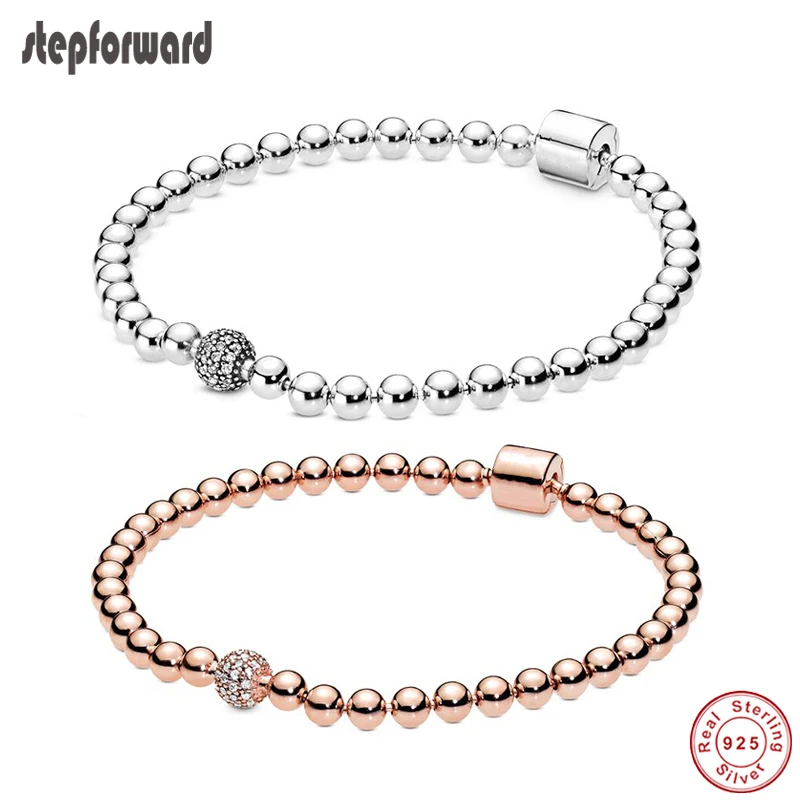 Шаг вперед дизайн CZ браслет паве 925 Настоящее серебро европейские браслеты роскошный Рождественский подарок для женщин и девушек