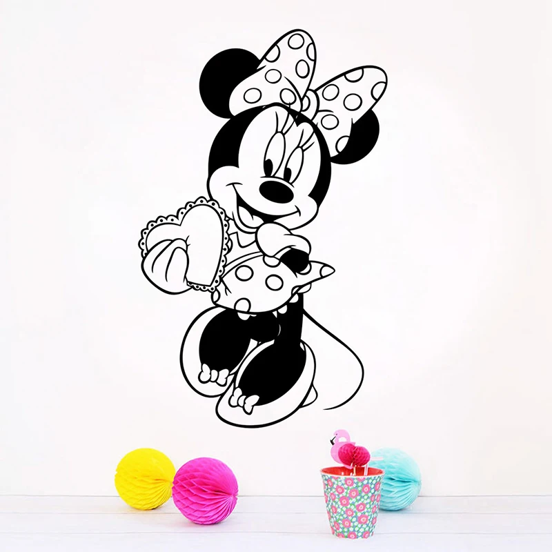 Disney Minnie Mouse Vinyl Wall Decals Girl Kids Cute Heart Love Gift Mickey Mouse Cartoon Baby Girl Boy Kids Room Wall Stickers Disney Minnie Mouse Vinyl Wall Decals Girl Kids Cute Heart Love Gift Mickey Mouse Cartoon Baby Girl Boy Kids Room Wall Stickers