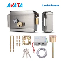 Avata elettroserratura in metallo con chiavi e alimentatore per videocitofono domestico sistema di controllo accessi supporto sblocco a un pulsante