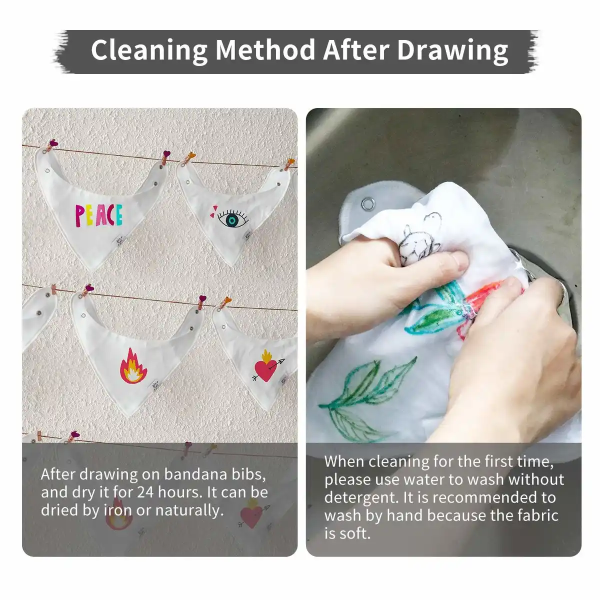 plain white bandana bibs