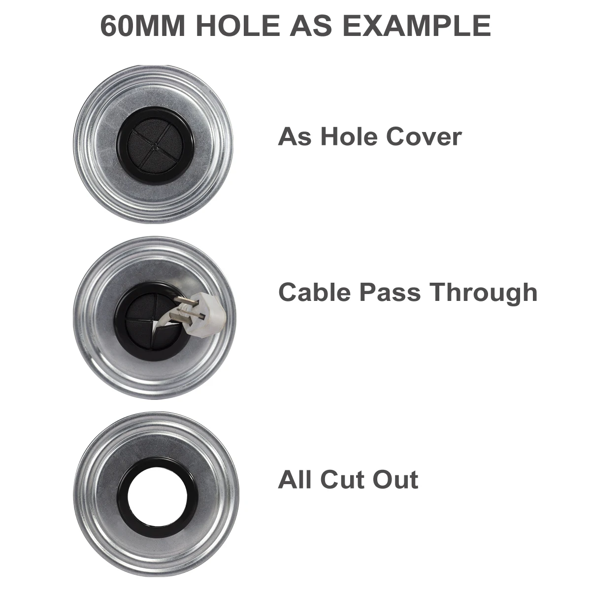 Flexible Rubber Grommet for Cable Hole Cover Cable Organizer Cable Pass Through Round Gasket cable hole cover cable organizer desk cord grommet